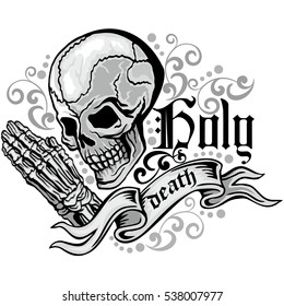 Gothic coat of arms with skull grunge.vintage design t-shirts