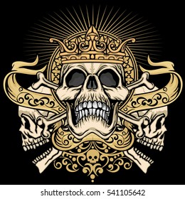 Gothic coat of arms with skull , grunge.vintage design t-shirts