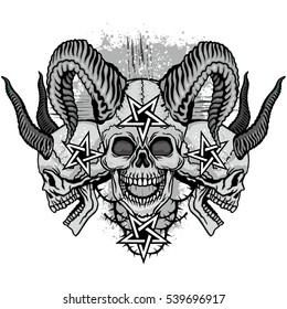 Gothic Coat Arms Skull Horns Grungevintage Stock Vector (Royalty Free ...