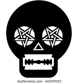 Gothic coat of arms with skull and pentagram,blade, grunge.vintage design t shirts
