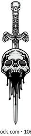 Gothic coat of arms with skull and sword , grunge vintage design t shirts