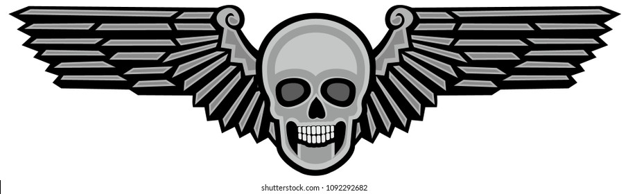Gothic coat of arms with skull and wings, grunge vintage design t shirts
