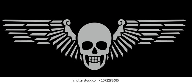 Gothic coat of arms with skull and wings, grunge vintage design t shirts
