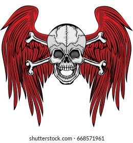 Gothic coat of arms with skull and wings, grunge vintage design t shirts
