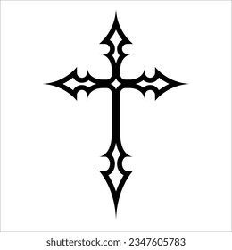 gothic cross icon flat vector illustration modern logo design isolated on white background