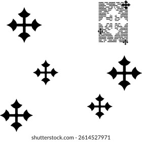 Gothic cross illustration with written, vector design