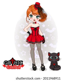 colección gótica de muñecas y mascotas