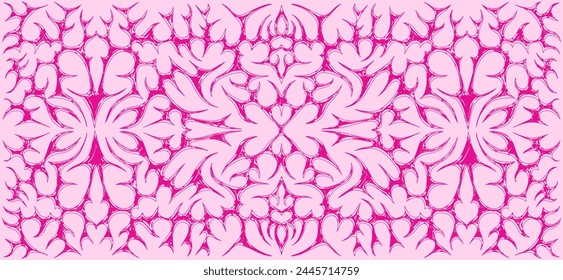 Gothic Cyber Sigilism Pattern Ornament Vector Design. Neo Tribal Tattoo Decoration Background.