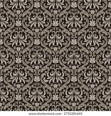 Gothic damask style seamless pattern wallpaper with floral theme