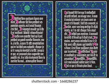 Gothic decorative ornamental calligraphic medieval manuscript decor