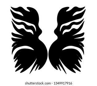 Gothic demonic black wings, angel wing, butterflies, mask
