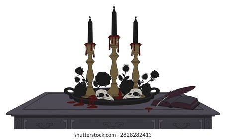 Gothic desk setup and