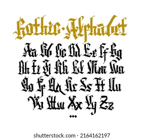 Gothic English Alphabet Vector Medieval Latin Stock Vector (Royalty ...