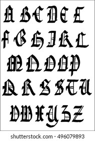 gothic font 4 capitals