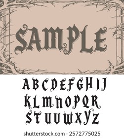 gothic font Blackletter gothic alphabet classic font vintage font classic magic font