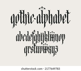 Gothic Font Full Set Capital Letters Stock Vector (Royalty Free ...