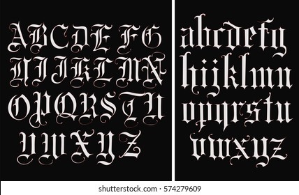 Gothic Font - Hand drawn Vector