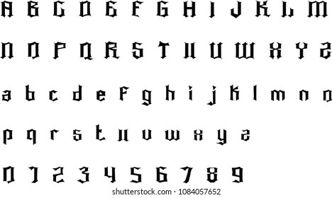 Gothic font - vector