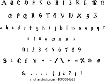 Gothic Font -  Vector Art 