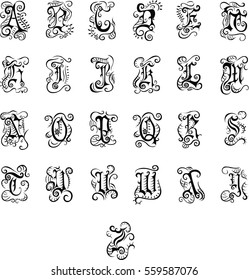 Gothic Font -  Vector Art 