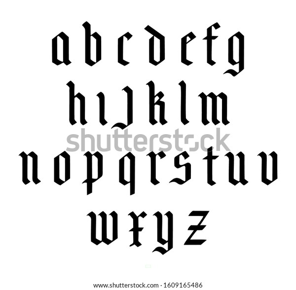 Gothic Font Vector Modern Gothic Alphabet Stock Vector (Royalty Free ...