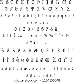 Gothic font - Vector set