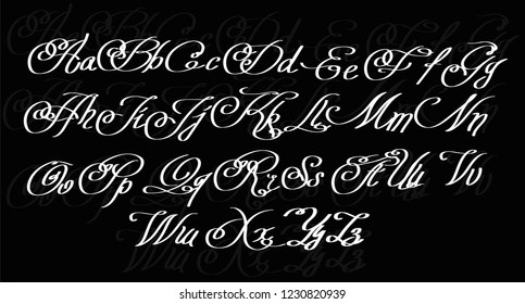 Gothic font - Vintage decorative vector alphabet