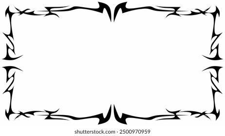 Gothic frame black and white vector illustration