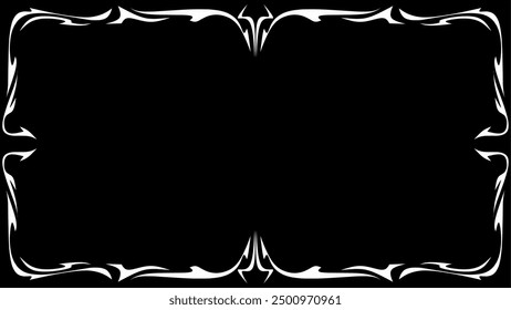 Gothic frame black and white vector illustration