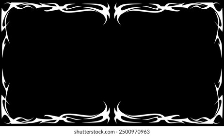 Gothic frame black and white vector illustration