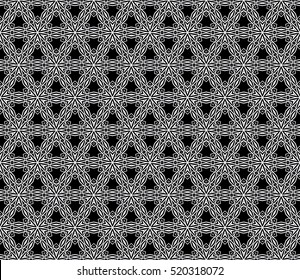 Gothic geometry flower. Seamless pattern. Black, silver color. Vector illustration.