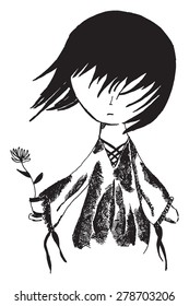 Gothic girl with flower