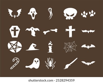 Gothic Halloween Icon Illustration Set