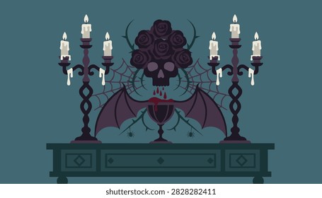 Gothic Halloween table decor