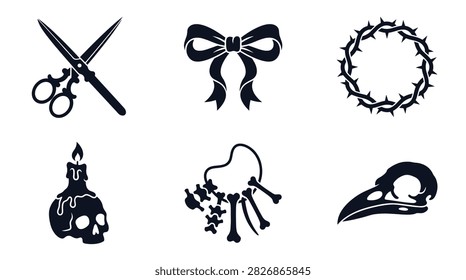 Gothic Icons Set Featuring