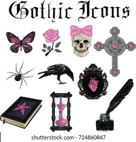 Gothic  Icons - Stylized vector icon for design - Vector art