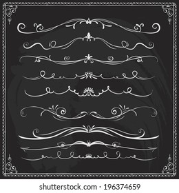 gothic illustrated victorian hand frame series of old-fashioned vector dividers on a blackboard gothic illustrated victorian hand frame line nails fingers antique scene boundary drawn ornate beauty se