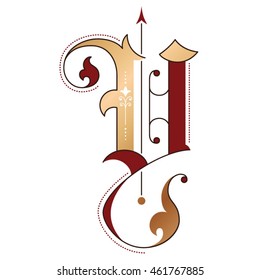 Gothic Initial Bronze Effect Stock Vector (Royalty Free) 461767897 ...