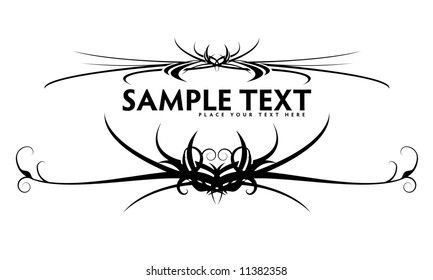gothic inspired tattoo style logo in black and white