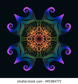 Gothic lace tattoo. Celtic weave The circular pattern. Mandala. Round Ornament