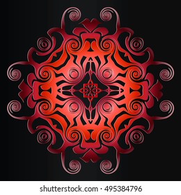 Gothic lace tattoo. Celtic weave The circular pattern. Mandala. Round Ornament