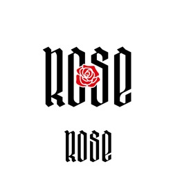 Gothic Lettering With A Rose In The Center