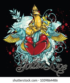
Gothic love illustration