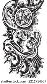 gothic magic black and white ornament