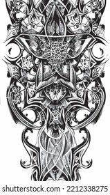 gothic magic black and white ornament