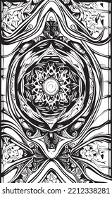gothic magic black and white ornament