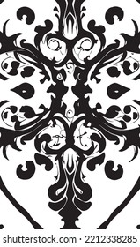 ornamento gótico mágico blanco y negro