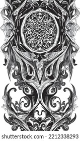 gothic magic black and white ornament