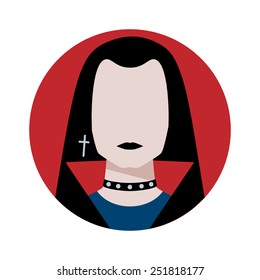 Gothic man avatar. Vector illustration.