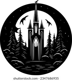 Gothic | Minimalist and Simple Silhouette - Vector illustration